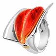 Vanita' - Red Murano Glass Ring
